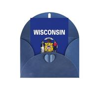 MIEKGPS Carte de vœux pour toutes les occasions - Drapeau de l'État du Wisconsin - Pour anniversaire, remerciement, condoléances et Noël