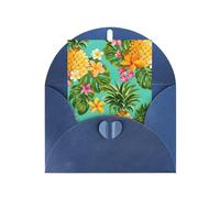 MIEKGPS Cartes de vœux pour toutes les occasions - Motif fruits tropicaux - Ananas - Pour anniversaire, remerciement, condoléances - Noël