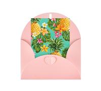 MIEKGPS Cartes de vœux pour toutes les occasions - Motif fruits tropicaux - Ananas - Pour anniversaire, remerciement, condoléances - Noël