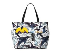 MIEKGPS Killer Whale Print Grand sac de voyage léger imperméable pour femme Noir Taille unique