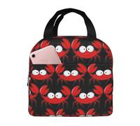 MIEKGPS Sac à déjeuner réutilisable avec imprimé crabe de dessin animé pour femme, homme, bureau, travail, pique-nique