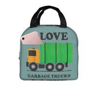 MIEKGPS Sac à déjeuner réutilisable avec imprimé « I Love Orbage Trucks » - Pour femme et homme - Pour bureau, travail, pique-nique