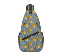 MIEKGPS Sac à dos à bandoulière avec motif tête de lion pour enfants, sac à dos de sport, randonnée, sac de poitrine pour homme et femme