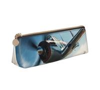 MIEKGPS Trousse à crayons en cuir personnalisée avec impression 2 avion de la Seconde Guerre mondiale