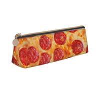 MIEKGPS Trousse à crayons en cuir personnalisée avec impression 3D Pizza Pepperoni