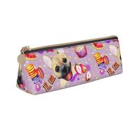 MIEKGPS Trousse à crayons en cuir personnalisée avec imprimé bulldog français