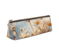 MIEKGPS Wild Daisy Flower Trousse à crayons en cuir personnalisée avec impression de fleurs