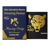 Miel Aphrodisiac Homme - Coffret des 2 Meilleurs Miels Énergisants - Vitalité & Tonicité Naturelle - Pack Premium 20 Sticks - Double Goût Unique
