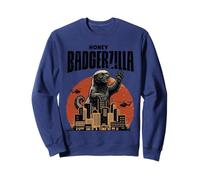 Miel Badgerzilla Monster City Attack Retro Art Sweatshirt