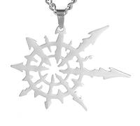 MIELEU Collier pendentif Chaos Star Colliers pour hommes Irregular Thorn Round Pendentif Collier Punk Bijoux Masculins Cadeaux Homme Femmes Party Bijoux Cadeau