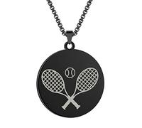 MIELEU Collier Pendentif Collier de Tennis Pendentif Balle de Tennis Charme Équipe de Tennis Raquette de Tennis Collier Raquette de Tennis pour Hommes et Femmes Bijoux Cadeaux