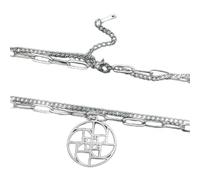 MIELEU Collier pendentif Fibonacci Spiral Circle Triangle Ratio Géométrie Pendentif Collier Double Couche Femmes Choker Bijoux Halloween Party Bijoux Cadeau