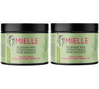 Mielle Masque capillaire fortifiant à la menthe au romarin, traitement en profondeur à l'huile essentielle et à la biotine, réparation miracle pour cheveux secs, abîmés et crépus, 340,2 g