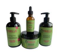MIELLE ORGANICS Shampoing Renforçant Menthe & Romarin + Masque + Huile 4 Set