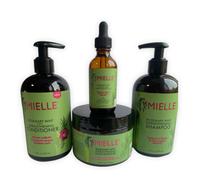 MIELLE ORGANICS Shampoo/Après-shampoing/Masque/Huile 4 Pièces à la Menthe