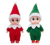 Mienocol Lot de 2 Mini Lutins de Noël pour Bébé Jumeaux - Tradition et Accessoire - Mini Elfe - Poupées d'Elfe pour Garçons et Filles - Cadeau - Calendrier de l'Avent