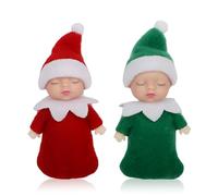 Mienocol Lot de 2 Mini Lutins de Noël pour Bébé Jumeaux - Tradition et Accessoire - Mini Elfe - Poupées d'Elfe pour Garçons et Filles - Cadeau - Calendrier de l'Avent