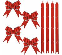 Mienocol Lot de 40 nœuds rouges à tirer pour emballage cadeau, cadeau de mariage, arbre de Noël, mariage, panier d'anniversaire, décoration de fleuriste