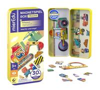 mierEdu Boîte de jeu magnétique - Camions - Favorise la motricité et l'imagination - Idéal pour la maison et comme jeu de voyage pour enfants - Jouet magnétique pour enfants à partir de 3 ans