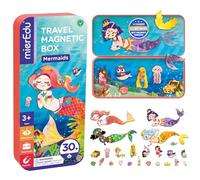 mierEdu Boîte de jeu magnétique sirène à habiller I Jeu magnétique à partir de 3 ans I Favorise l'imagination et la concentration I Jeu de voyage idéal avec 2 scènes et 36 aimants