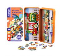 mierEdu Boîte de puzzle magnétique voyage - Trains