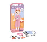 mierEdu Jeu de Puzzle Magnétique Thème Soins Infirmiers Boîte de Transport 30+pièces Jeu de Rôle Éducatif 3+