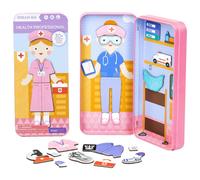 mierEdu Boîte de jeu magnétique pour infirmière à habiller - Favorise la motricité et l'imagination I Idéal pour la maison et le jeu de voyage pour enfants I Jouets magnétiques pour enfants à partir