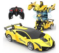Mieryd Voiture Télécommandée, 2 en 1 Voiture Robot Transformable Jouet Garçon 3 4 5 6 7 8 9 Ans 1:18 RC Bee Transform Cars Rotation 360° et Rechargeable Jeux Extérieur Enfant Cadeau Anniversaire Noël