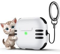 Miez Series Coque pour AirPods 3 avec Cordon, Étui Dur de Protection Intégrale Antichoc, Housse en PC Premium Design Amusant Chat Mince et Durable, Blanc