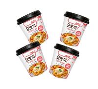 MiFan Tteokbokki Box - Rose Topokki Coréen | Boulettes de riz coréennes instantanées | Nourriture coréenne authentique 4 x 120g