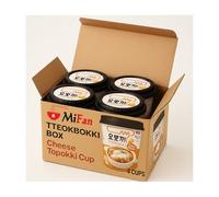 MiFan Tteokbokki Box - Topokki Coréen au Fromage - 4 Cups - Street Food coréenne, Rice Cake épicé
