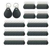 MIFARE Lot de 100 porte-clés classiques 1K, ISO14443A 13,56 MHz RFID IC avec étiquette RFID, carte de contrôle d'accès M1 pour système de contrôle d'accès d'entrée (noir, 100 pièces)
