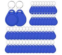 Mifare - Lot de 50 porte-clés ultra légers C ULC, 13,56 MHz, IC MF0ICU2 RFID, ticket sans contact, ISO14443A, compatible avec système de verrous SAFLOK KABA ONITY Salto (50, bleu)