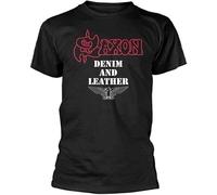 MIFCDBALE Saxon 'Denim and Leather' T - New Mens T Shirt