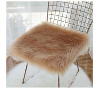 Mifeiwukawa - Coussin de chaise moelleux et pelucheux avec effet peau de mouton antidérapant, coussin de siège en fausse fourrure soyeuse, coussin circulaire pour chaise d’intérieur (Y6, 35x35cm