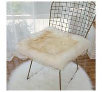 Mifeiwukawa - Housse de chaise douce et moelleuse imitation peau de mouton avec effet pelucheux - Coussin de siège antidérapant en fausse fourrure de mouton soyeuse - Coussins de chaise circulaires