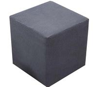 Mifeiwukawa Housse de protection extensible pour pouf de rangement avec base élastique en tissu jacquard à petits carreaux lavable en machine (gris, 30 x 30 cm)