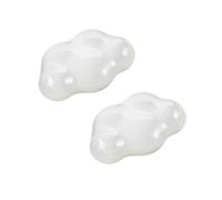 Mifeiwukawa Lot de 2 poignées de porte en céramique pour enfants - Jolies poignées de placard en porcelaine multicolores - Boutons de meubles pour tiroirs, cuisine, forme de nuage (blanc)