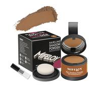 MIFELOY Poudre pour racines avec miroir et éponge, brun clair, poudre invisible, correcteur à effet instantané pour épaississement des cheveux pour femmes et hommes, maquillage résistant à l'eau