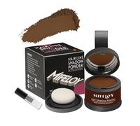 MIFELOY Poudre pour racines avec miroir et éponge, brun foncé, poudre invisible, correcteur à effet instantané pour épaississement des cheveux pour femmes et hommes, maquillage résistant à l'eau