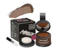 MIFELOY Poudre pour racines avec miroir et éponge, brun, poudre invisible, correcteur à effet instantané pour épaississement des cheveux pour femmes et hommes,maquillage résistant à l'eau