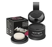 MIFELOY Poudre pour racines avec miroir et éponge, gris foncé, poudre invisible, correcteur à effet instantané pour épaississement des cheveux pour femmes et hommes, maquillage résistant à l'eau