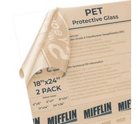 MIFFLIN Feuille de plastique transparent flexible, polyéthylène téréphtalate, plus facile à couper que les feuilles acryliques et plexiglass 2 Pack 18x24