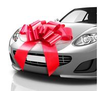 MIFFLIN - Grand Nœud Voiture - Rouge, 76 cm - Forme Papillon - Nœud Géant Cadeau pour Anniversaire, Noël - Décoration Voiture Géante