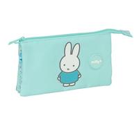 Miffy Friends - Trousse Triple Facile à Nettoyer, Trousse pour Enfant, idéale pour Les Enfants d'âge Scolaire, Confortable et Polyvalente, qualité et résistance, 22 x 3 x 12 cm, Bleu Pastel, M