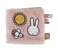Miffy - Livre d'activités en Tissu - De Dimensions 16x16 - Fluffy de Couleur Rose - Stimule Les Sens - Développe la Coordination - Plusieurs Surfaces - Tout Doux