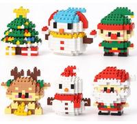 MIFKLMV Ensemble Blocs Construction Thème Noël, Mini Blocs de Construction de Noël, Figurines de Noël pour décorations de Noel, pour Noel Cadeaux Fêtes Décoration-C