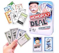 MIFKLMV Jeux de Cartes MoNopol-y, Jeu de Société Deal, Jeu de Cartes à Jouer Rapide pour 2-5 Joueurs Jeu de Plateau Classique Joueurs Jeu de Voyage pour la Famille et Les Enfants -A
