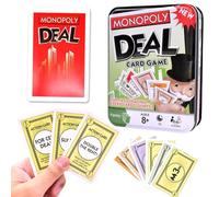 MIFKLMV Jeux de Cartes MoNopol-y, Jeu de Société Deal, Jeu de Cartes à Jouer Rapide pour 2-5 Joueurs Jeu de Plateau Classique Joueurs Jeu de Voyage pour la Famille et Les Enfants -B