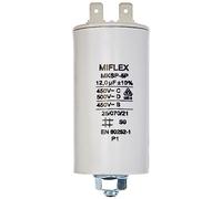 Miflex Condensateur de démarrage Condensateur Moteur 12 µF 450 V 35 x 65 mm connecteur M8 12 µF
